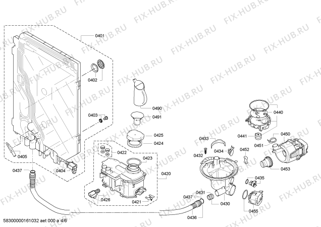 Взрыв-схема посудомоечной машины Siemens SN26M257EX - Схема узла 04