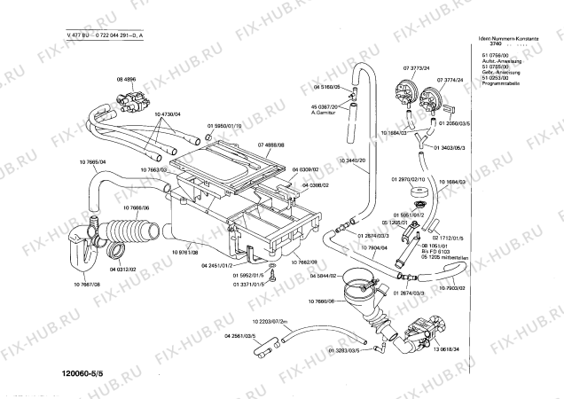 Схема №5 0722044291 V477BU с изображением Переключатель для стиралки Bosch 00051055