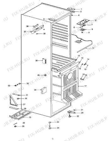 Взрыв-схема холодильника Electrolux ER2659B - Схема узла Cabinet + furniture (extra)