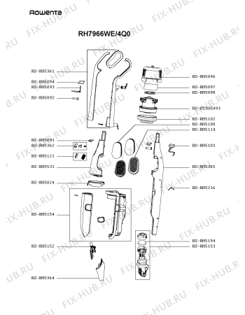 Схема №2 RH7966WE/4Q0 с изображением Рукоятка для пылесоса Rowenta RS-RH5361