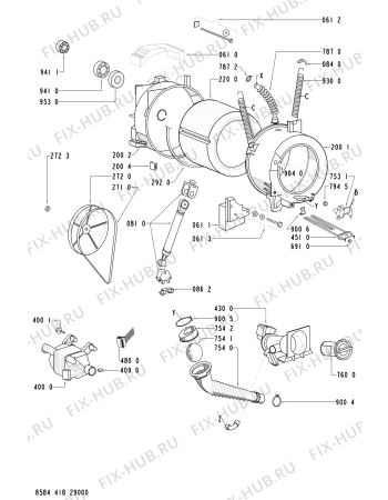 Схема №2 FL 1348 с изображением Порошкоприемник (дозатор) для стиральной машины Whirlpool 481241868336