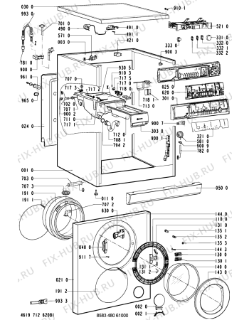 Схема №2 WAK 7740-NORDIC с изображением Обшивка для стиралки Whirlpool 481245211289