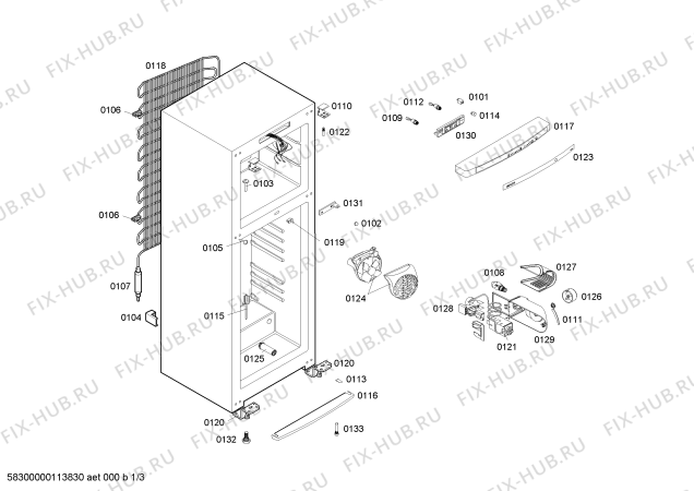 Схема №3 KSU445906K REFRIG BOSCH NO FROST 410L INOX 220V с изображением Компрессор для холодильника Bosch 00144387