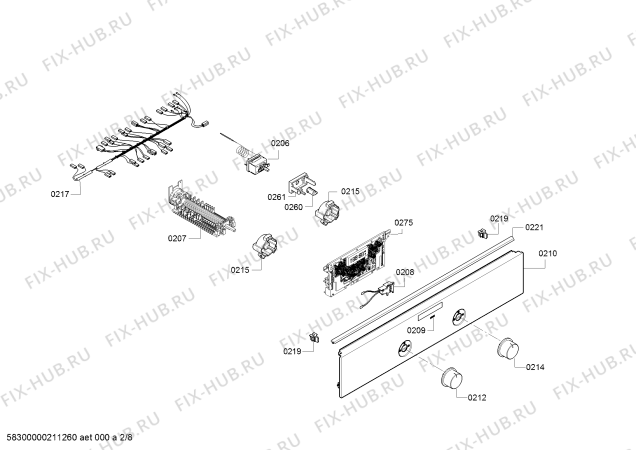 Взрыв-схема плиты (духовки) Siemens HL9R30020U - Схема узла 02