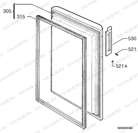 Взрыв-схема холодильника Zanussi ZV125R-3 - Схема узла Door 003