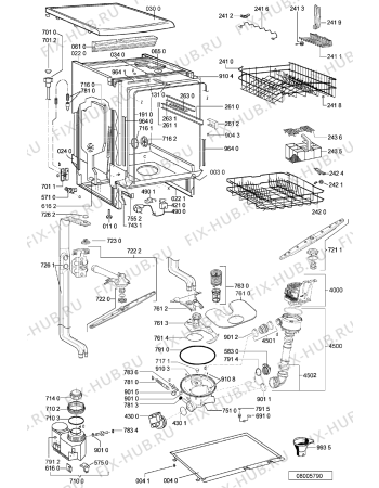 Взрыв-схема посудомоечной машины Whirlpool ADP 4695/7 IX - Схема узла