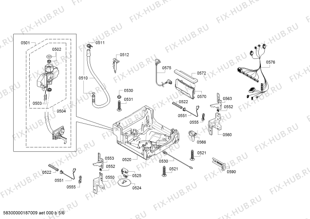 Взрыв-схема посудомоечной машины Bosch SPV48M10EU, Silence Plus - Схема узла 05