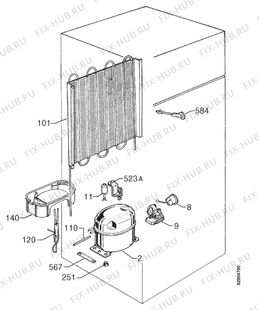 Взрыв-схема холодильника Aeg OEKO SS2573-4DT - Схема узла Cooling system 017