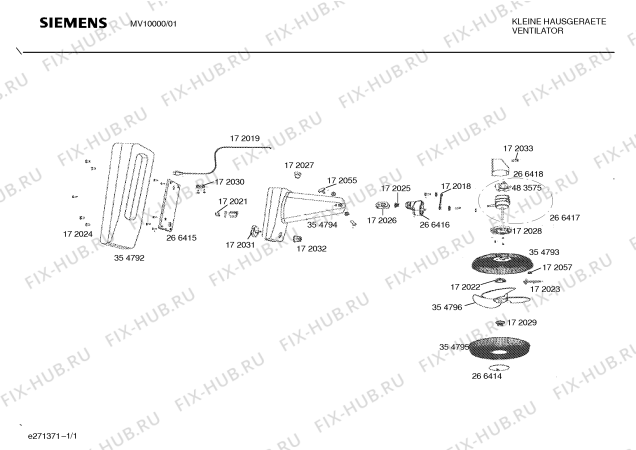 Схема №1 MVT1000 с изображением Мотор для мультиварки (пароварки) Siemens 00266417