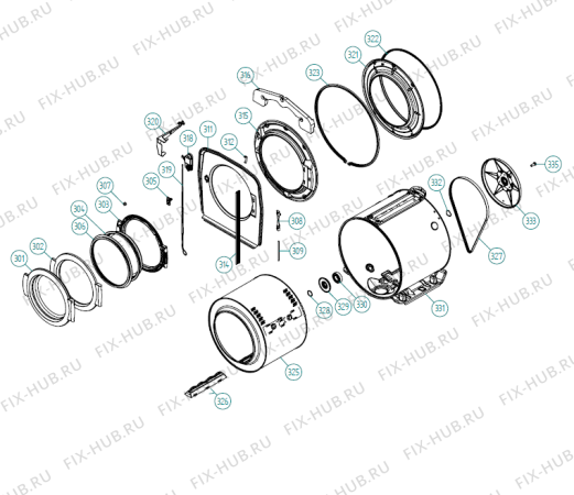 Взрыв-схема стиральной машины Gorenje MWA 0716FIC UK   -Titanium (900003194, WM25.3) - Схема узла 03