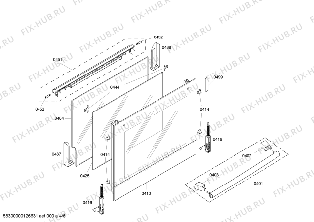 Схема №6 HEN230054 с изображением Ручка конфорки для духового шкафа Bosch 00600381