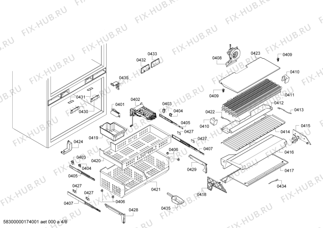 Схема №8 T36BT820NS с изображением Крепеж для холодильной камеры Bosch 00790241