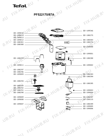 Схема №1 PF522170/87 с изображением Мерный стакан и ложка для электрохлебопечки Seb SS-189215