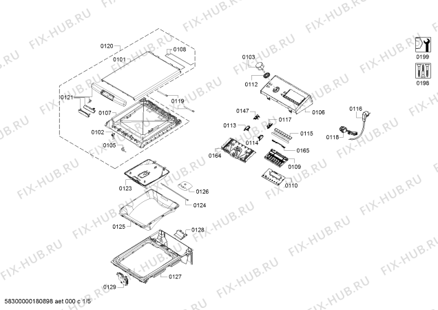 Схема №4 WP12T485FF iQ 590 с изображением Панель управления для стиралки Siemens 00790626