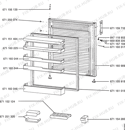 Взрыв-схема холодильника Aeg OEKO S.1742-1TK - Схема узла Section 2