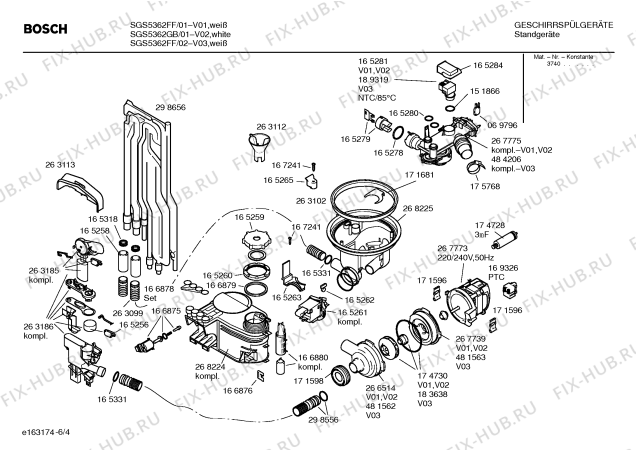 Схема №6 SGS5362GB Exxcel / Auto-option с изображением Панель управления для посудомойки Bosch 00217360