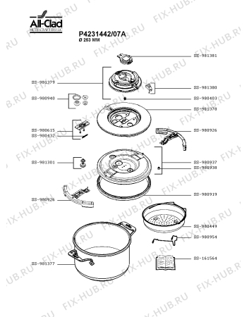 Схема №1 P4231442/07A с изображением Сотейника Seb SS-981378