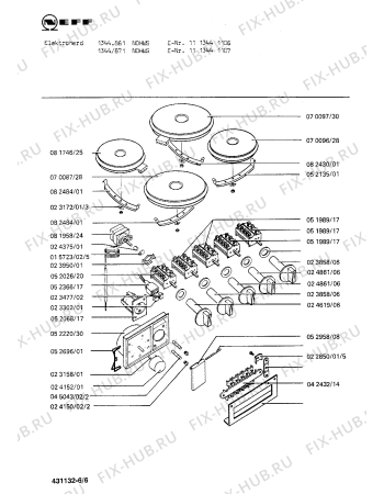 Взрыв-схема плиты (духовки) Neff 1113441107 1344/871NOHWS - Схема узла 06