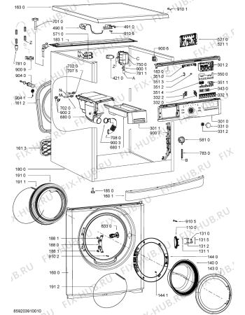 Схема №2 AWO/C 6120/1 с изображением Обшивка для стиральной машины Whirlpool 481010483221