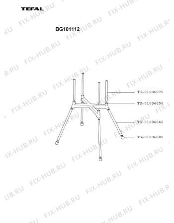 Взрыв-схема гриля Tefal BG101112/11 - Схема узла LP000927.3P2