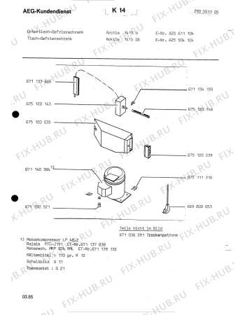 Взрыв-схема холодильника Unknown 625504104 - Схема узла Freezer cooling system