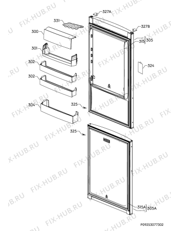 Взрыв-схема холодильника Electrolux EN3850NKX - Схема узла Door