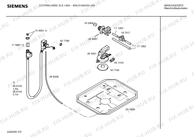 Схема №5 WXLS140A SIEMENS Extraklasse XLS140A с изображением Ручка для стиралки Siemens 00484277