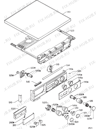 Взрыв-схема стиральной машины Zanussi Z6131 SUPERINOX - Схема узла Command panel 037