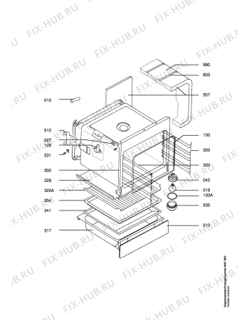 Взрыв-схема плиты (духовки) Aeg 1032F-EW    CH - Схема узла Section2