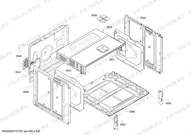 Схема №5 HBA63A223F с изображением Панель управления для плиты (духовки) Bosch 00700492