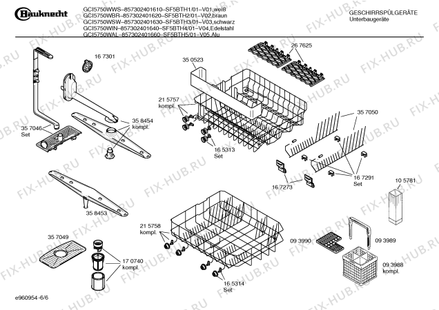 Схема №4 SF5BTH5 GCI5750WAL с изображением Кнопка для посудомойки Siemens 00183663