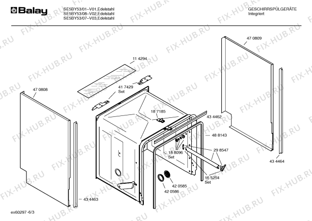 Схема №4 SE5BY23 с изображением Инструкция по эксплуатации для электропосудомоечной машины Bosch 00588090