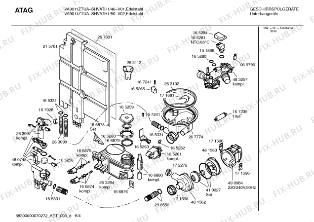 Схема №5 SHVATH1 VA9011ZTUA с изображением Инструкция по эксплуатации для посудомойки Bosch 00592490