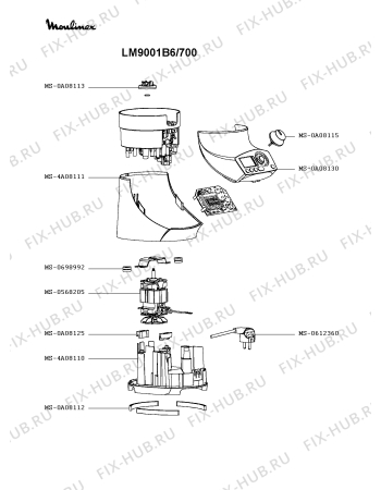 Схема №2 LM9021BE/700 с изображением Демпфер для блендера (миксера) Moulinex MS-0A08125