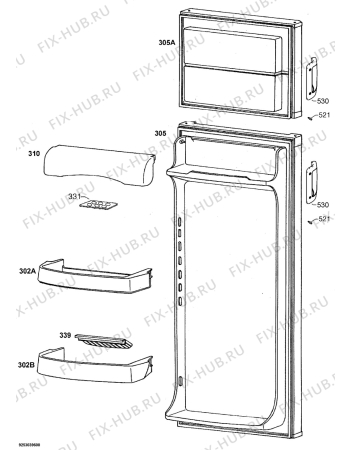 Взрыв-схема холодильника Rex Electrolux RRD24321X - Схема узла Door 003