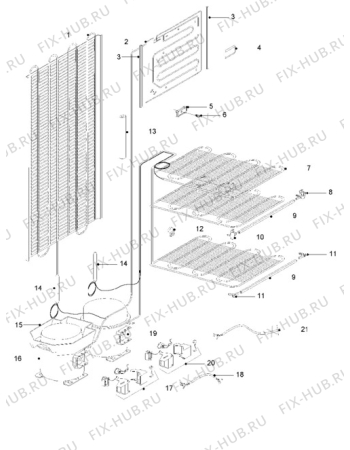 Взрыв-схема холодильника Electrolux ER2816B - Схема узла Cooling system 017