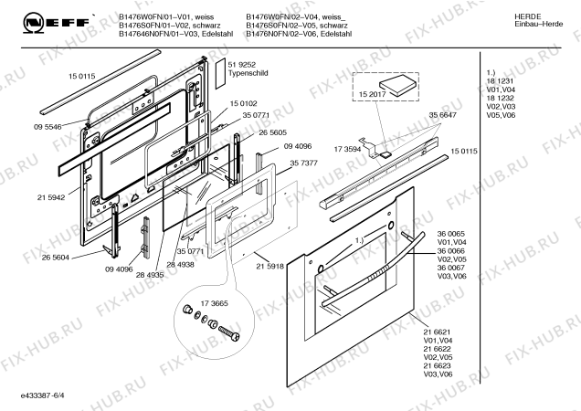 Схема №6 B1476S0FN с изображением Инструкция по эксплуатации для электропечи Bosch 00527295