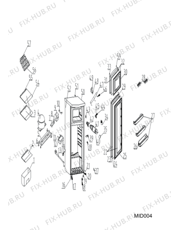 Схема №1 RAA28UK (F086569) с изображением Дверка для холодильной камеры Indesit C00344763