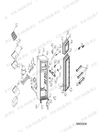 Схема №1 RAA28UK (F086569) с изображением Ножка для холодильной камеры Indesit C00344779