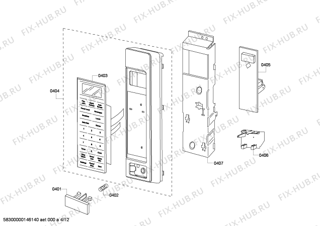 Схема №10 MEMCW301ES с изображением Панель для духового шкафа Bosch 00682839