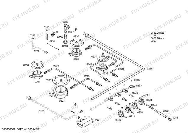 Схема №2 3EPX394B с изображением Газовый кран для духового шкафа Bosch 00426949