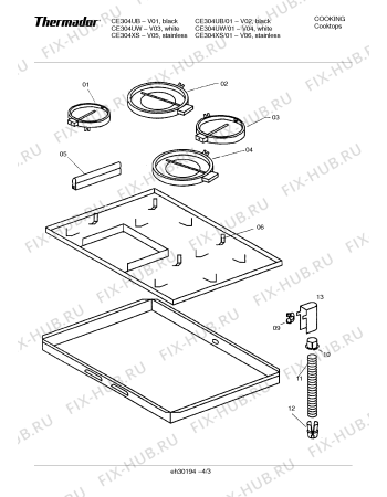 Схема №4 CE304UW CE304UB с изображением Стеклокерамика для плиты (духовки) Bosch 00238574