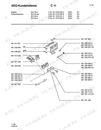 Схема №1 COMPETENCE 505E-S с изображением Запчасть для электропечи Aeg 8996613390468