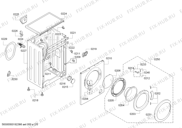 Взрыв-схема стиральной машины Bosch WLG24225IT - Схема узла 02