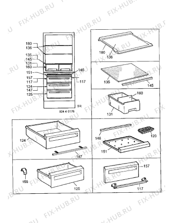 Взрыв-схема холодильника Electrolux ER3019B - Схема узла Internal parts