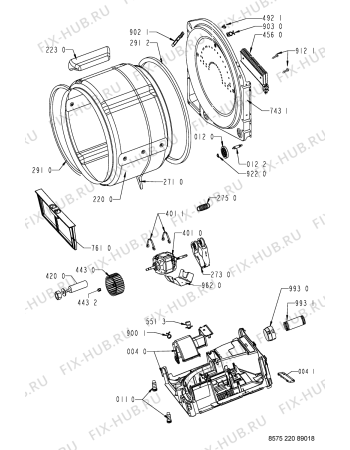 Схема №2 AWZ 220 с изображением Часовой механизм для сушилки Whirlpool 480112100243