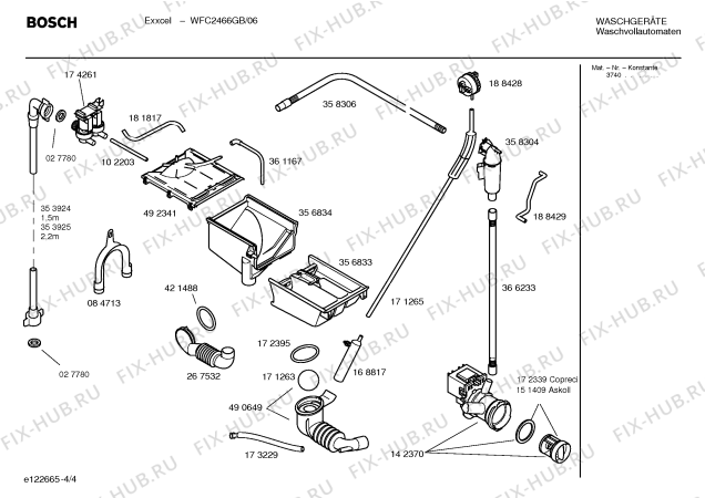 Схема №4 WFC2466GB Exxcel с изображением Инструкция по установке и эксплуатации для стиральной машины Bosch 00587024