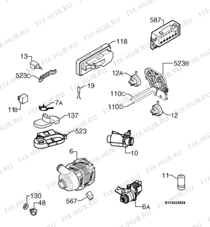 Взрыв-схема посудомоечной машины Privileg 649091_11079 - Схема узла Electrical equipment 268