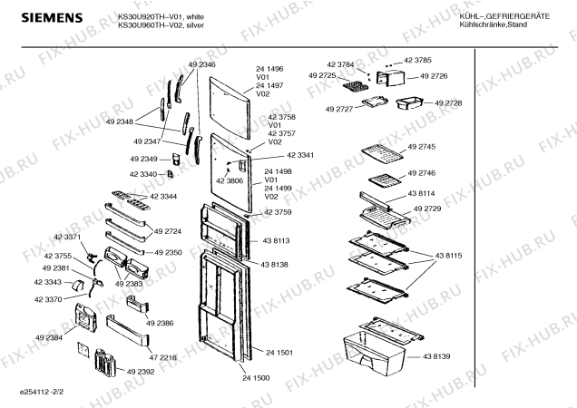 Схема №2 KS26U920TH с изображением Резиновая ножка для холодильника Siemens 00423767