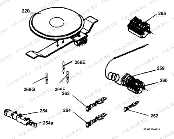 Взрыв-схема плиты (духовки) Electrolux EKM500101W - Схема узла Section 8